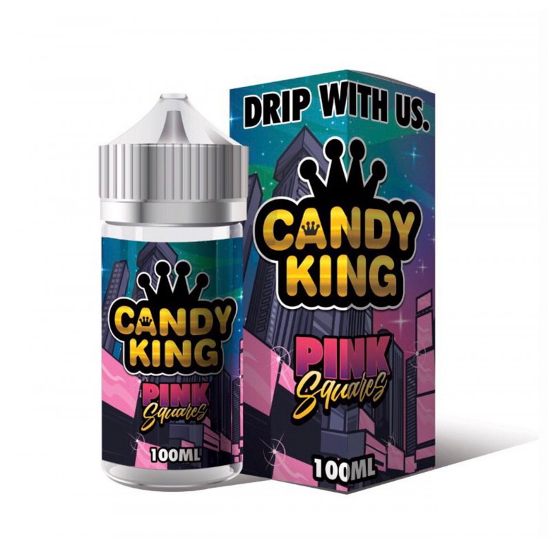 PINK SQUARES BY CANDY KING | 100 ML CHEWY STRAWBER...