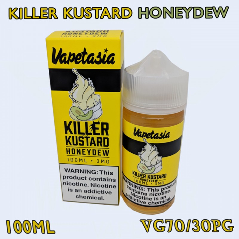 KILLER KUSTARD HONEYDEW BY VAPETASIA E-LIQUIDS | 100 ML HONEYDEW MELON CREAMY CUSTARD FLAVOR E-JUICE