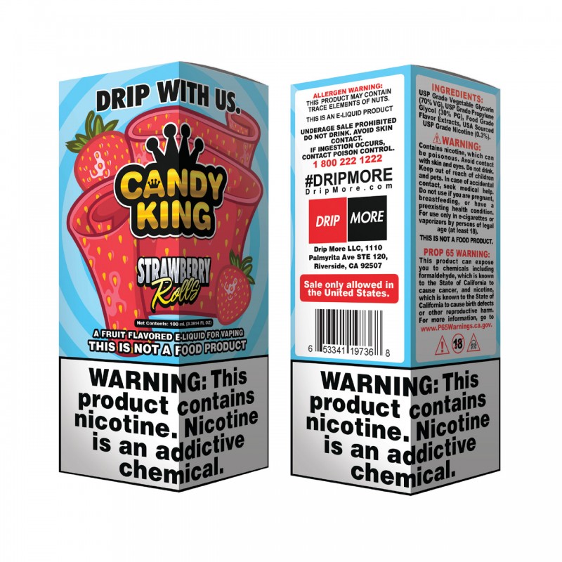 STRAWBERRY ROLLS BY CANDY KING | 100 ML E-LIQUID