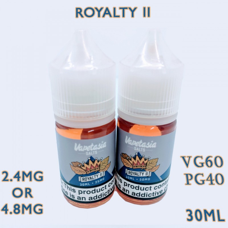 ROYALTY II BY VAPETASIA SALTS | 30 ML VANILLA CREAMY CUSTARD SMOOTH TOBACCO FLAVOR SALT NICOTINE