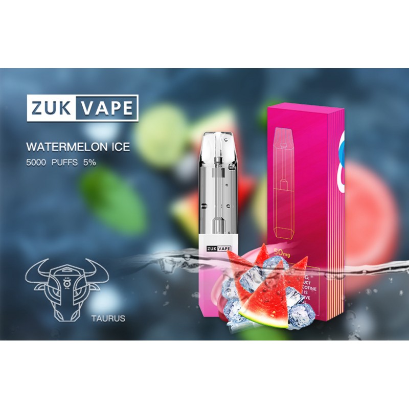 Watermelon Ice 5% Nicotine   5,000 Puffs Rechargea...