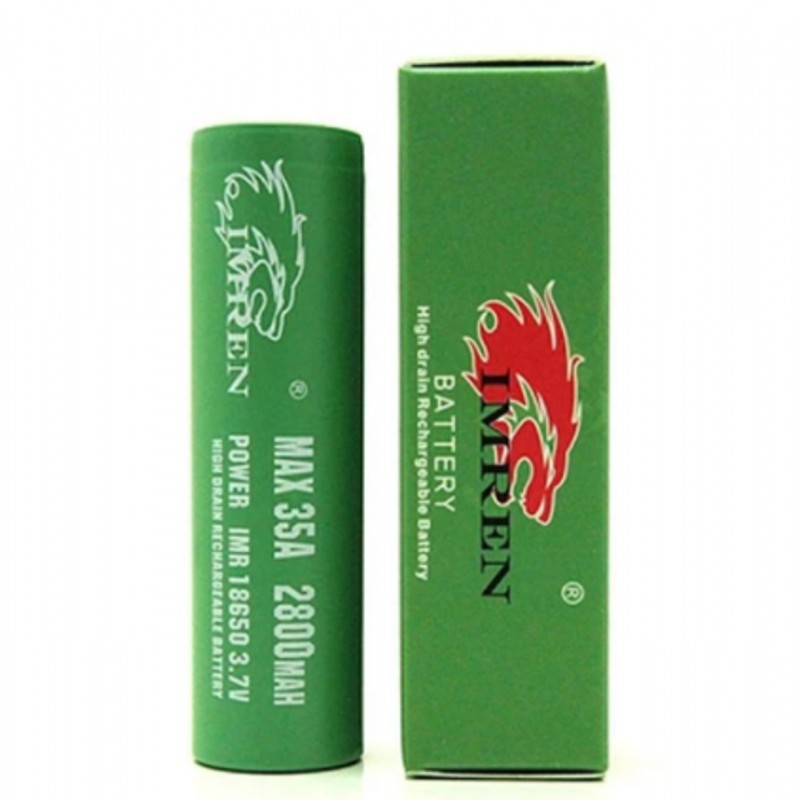 Imren 18650 2800mah 35A (GREEN/FLAT) (NOW 2 PCS)